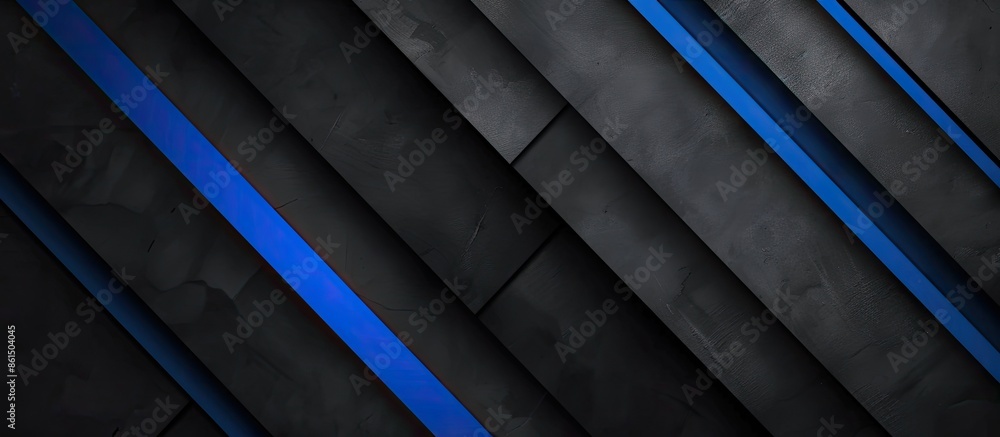 Poster a trendy black and blue color scheme with active lines create an abstract stylish geometric backgrou
