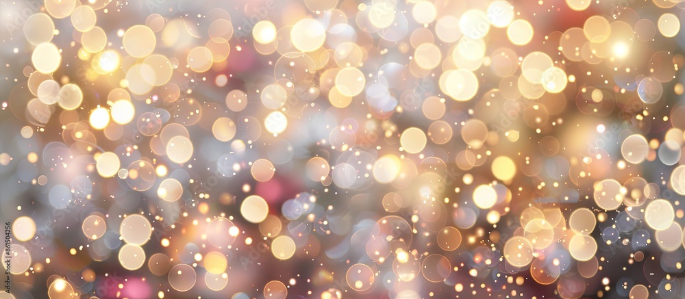 Aufkleber blurred silver glittering bulbs backdrop with a holiday festival sparkle circle lit display for chri