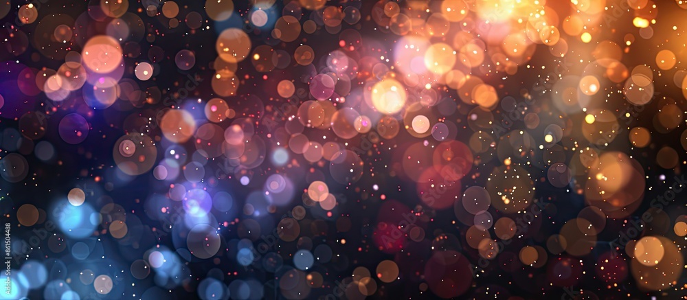 Aufkleber Abstract holiday background with festive New Year sparklers and bokeh lights on a black backdrop, featuring soft focus and ample copy space image for Christmas or New Year-themed compositions like