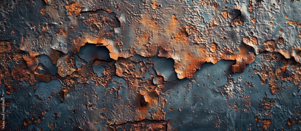 Poster Creating an abstract texture on a metal surface to showcase in a copy space image.