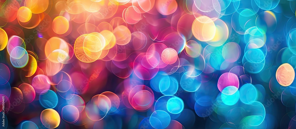 Aufkleber Blurred color lights with a bokeh effect in an artistic background, ideal for adding text or graphics with a copy space image.