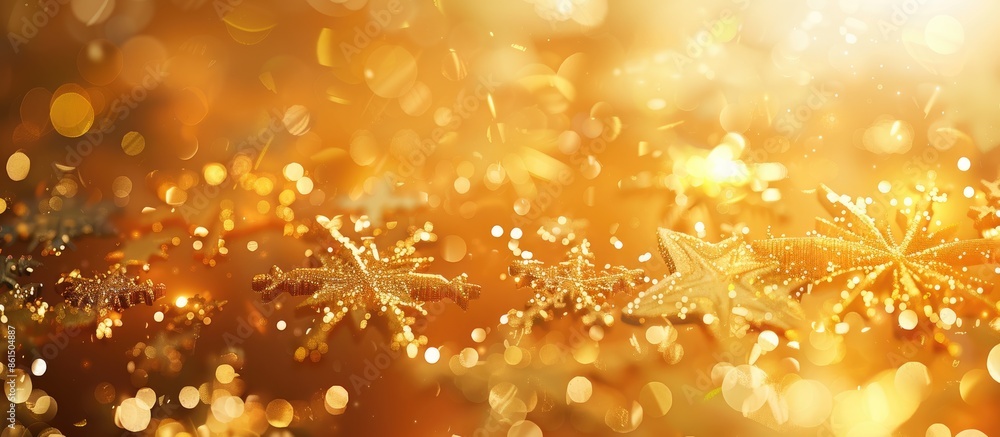 Poster Abstract holiday background with a gradient in golden hues featuring copy space image.