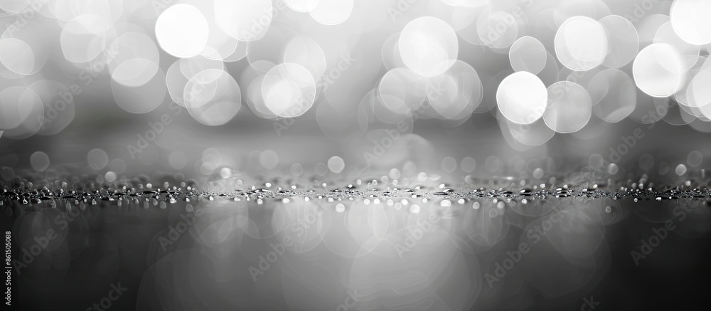 Poster black and white bokeh background with copy space image.