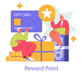 Loyalty Program And Reward. Flat Vector Illustration