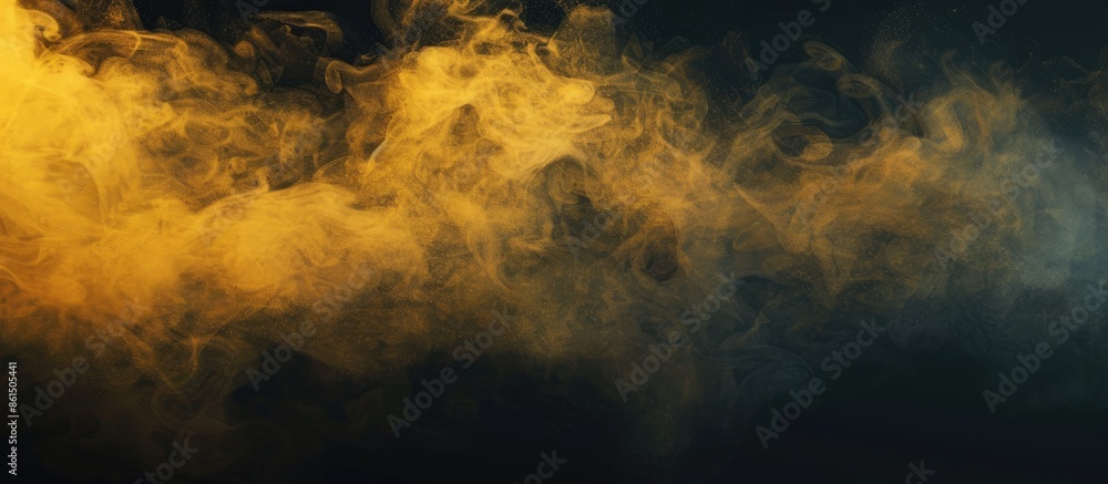Poster A yellow mist against a dark backdrop with room for text or graphics, great for a copy space image.