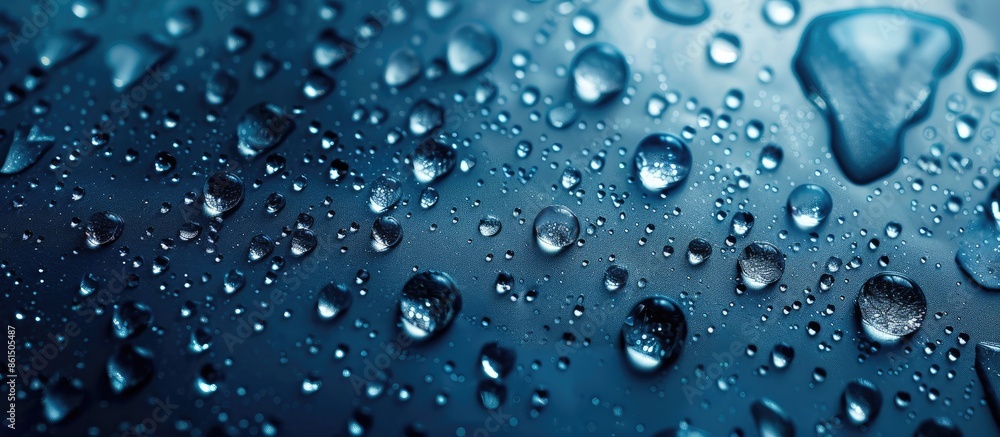 Aufkleber Blue textured pattern background with a water drop, perfect for adding text with copy space image.