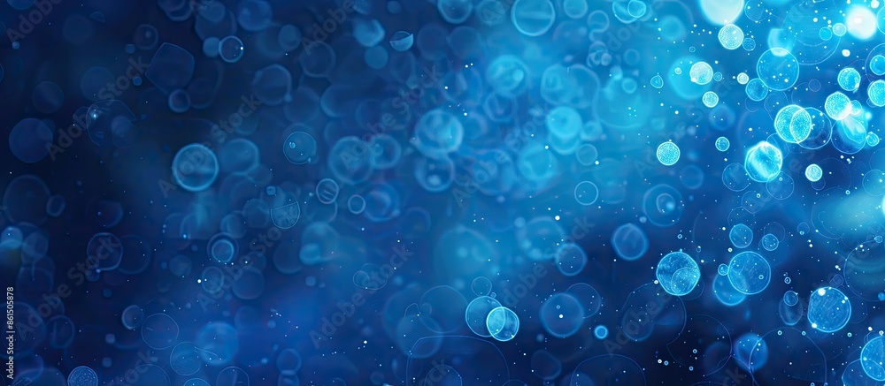 Poster A blue bokeh background with an abstract style and copy space image.