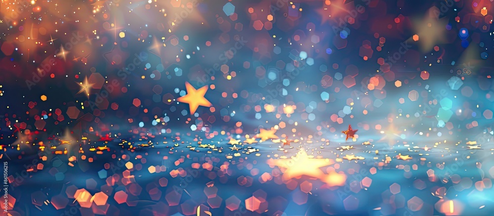 Poster An abstract background featuring twinkling stars, suitable for use as a copy space image.
