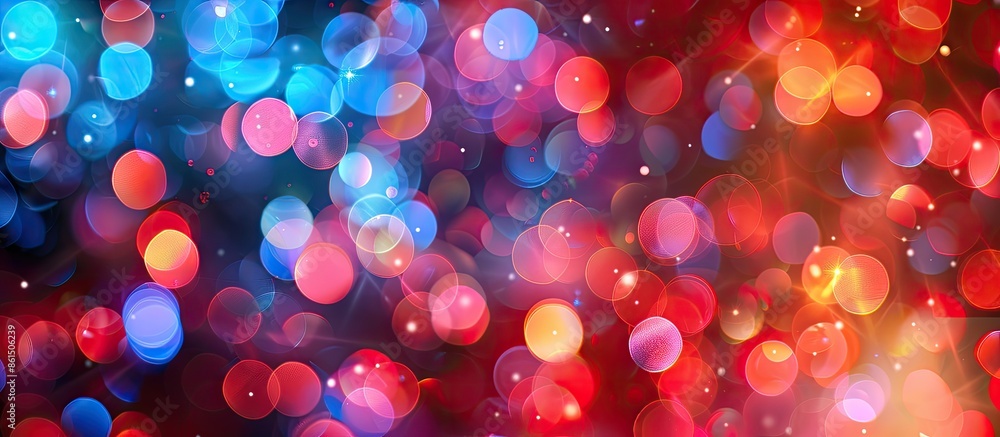 Poster Christmas background with stunning abstract colors featuring bokeh circles, ideal for any design with ample copy space image included.