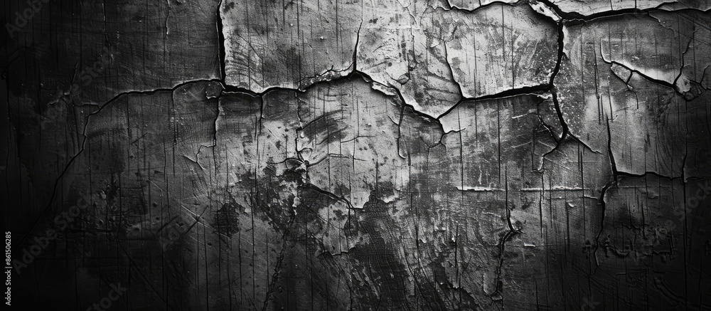Aufkleber black and white image of a weathered textured surface with visible scratches, ideal for copy space.