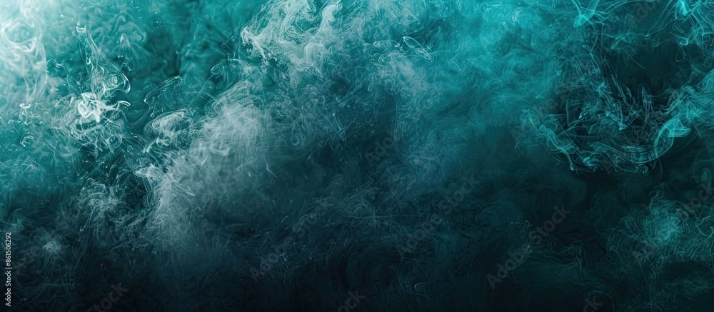 Poster Atmospheric smoke effect over a dark background creating a foggy or steamy texture with copy space image.