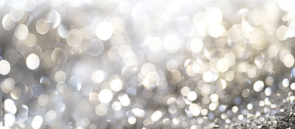 Poster Abstract white and silver bokeh lights in soft focus, perfect as a background with copy space image.