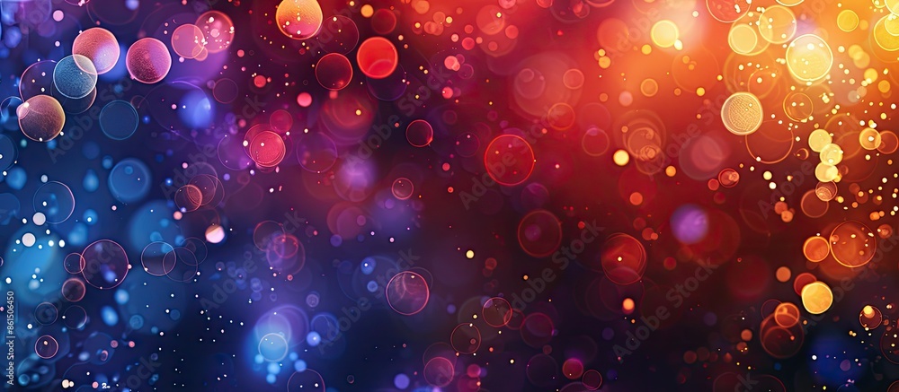 Poster Abstract multicolor background with Christmas lights creating soft, multicolored bokeh circles, perfect for a copy space image.