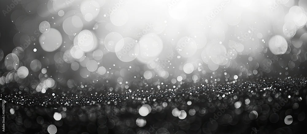 Poster Black and white bokeh background with copy space image.