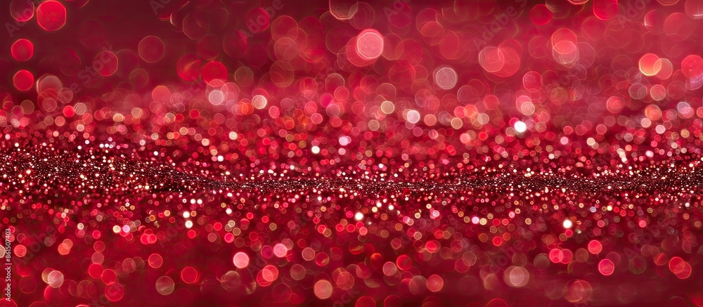 Poster Abstract red glitter background with defocused texture and copy space image.