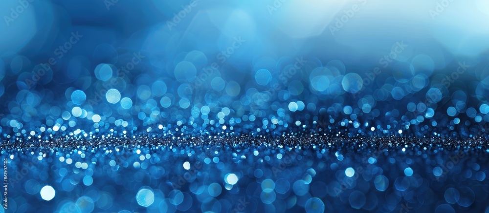 Poster A blue bokeh background with an abstract style and copy space image.