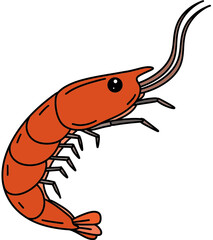 illustration of cartoon shrimp