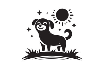 dog silhouette vector illustration, animal illustrations artwork and design