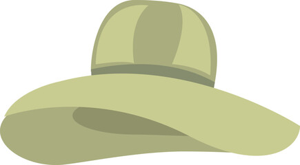 Green women summer hat vector illustration. Cartoon hat isolated on white background.