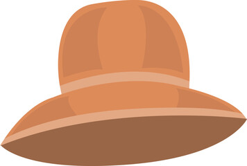 Orange women summer hat vector illustration. Cartoon hat isolated on white background.