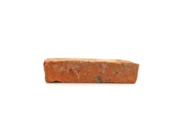 Solid clay bricks used for construction,Old red brick isolated on white background.