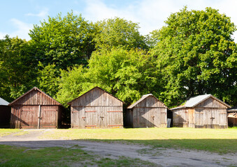 Obraz premium rustic wooden houses full of color