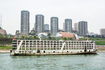 Naklejka premium River cruise, sightseeing tour, relaxing leisure