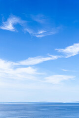 Blue Sky With White Clouds Over Calm Ocean Water