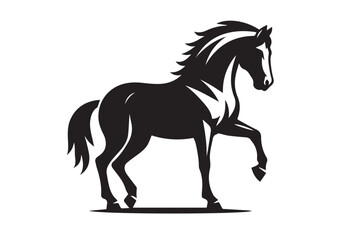 horse silhouette vector illustration, animal illustrations artwork and design