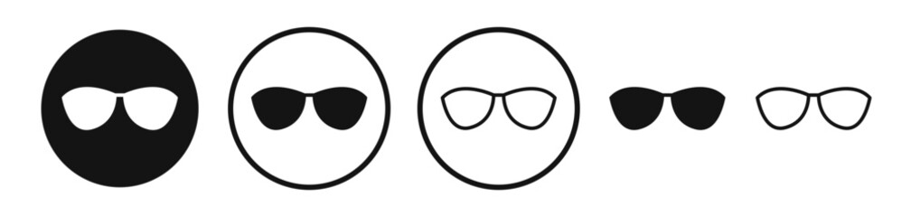 Sunglasses vector icon set in black and white color.