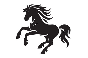horse silhouette vector illustration, animal illustrations artwork and design
