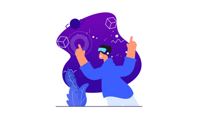Virtual reality concept illustration vector
