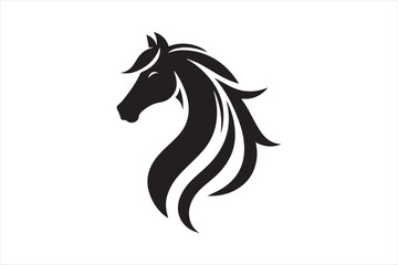 horse silhouette vector illustration, animal illustrations artwork and design