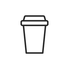 Takeaway coffee cup, linear style icon. Editable stroke width