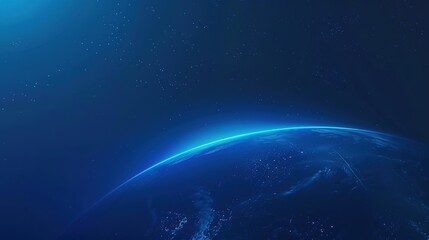 Fototapeta premium Planet Earth with Glowing Lights on Blue Gradient Background: High-Resolution Professional Photograph in Simple and Clean Flat Design