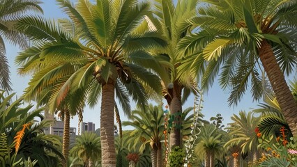 Fototapeta premium palm tree in the wind