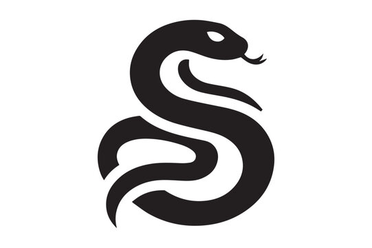 snake silhouette vector illustration, animal illustrations artwork and design