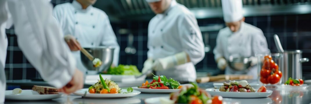Chefs cooking with fresh ingredients: Culinary excellence in action