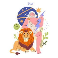 Ancient Greek Gods. Flat Vector Illustration