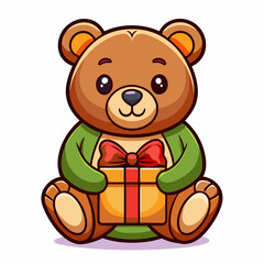 693 teddy-bear-with-gift--vector--toy-christma