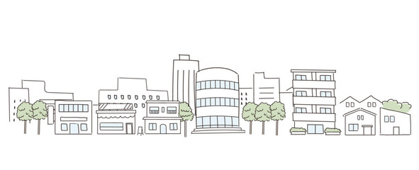 街並み、風景のイラスト