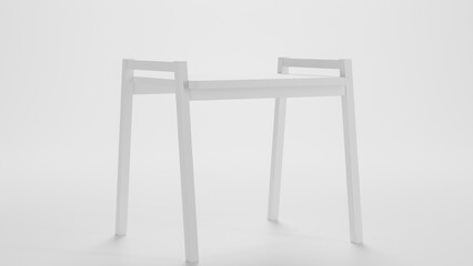 Wooden dining stool minimalist design premium photo 3d render