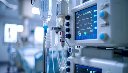 Close up view of a biomedical device monitoring vital signs for precise health tracking