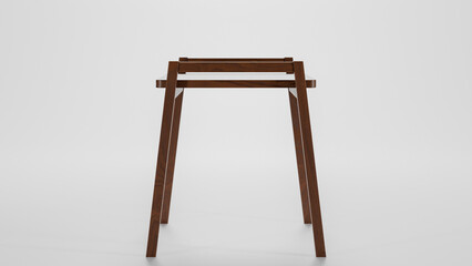 Wooden dining stool minimalist design premium photo 3d render