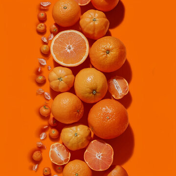 Orange fruit in the table 