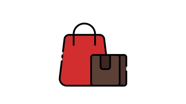 Consumption filled line icon loopable, Full HD resolution and alpha channel