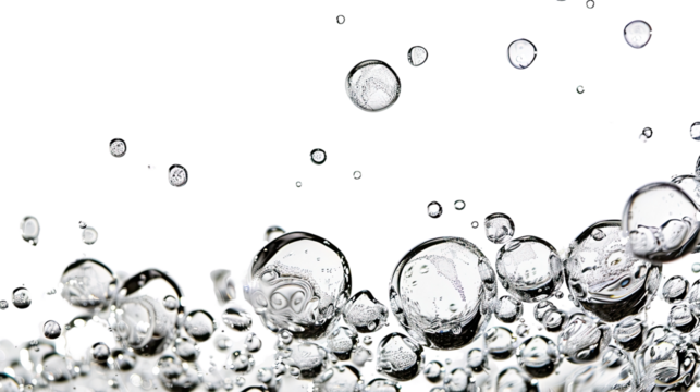 Bubbles in water, transparent background PNG