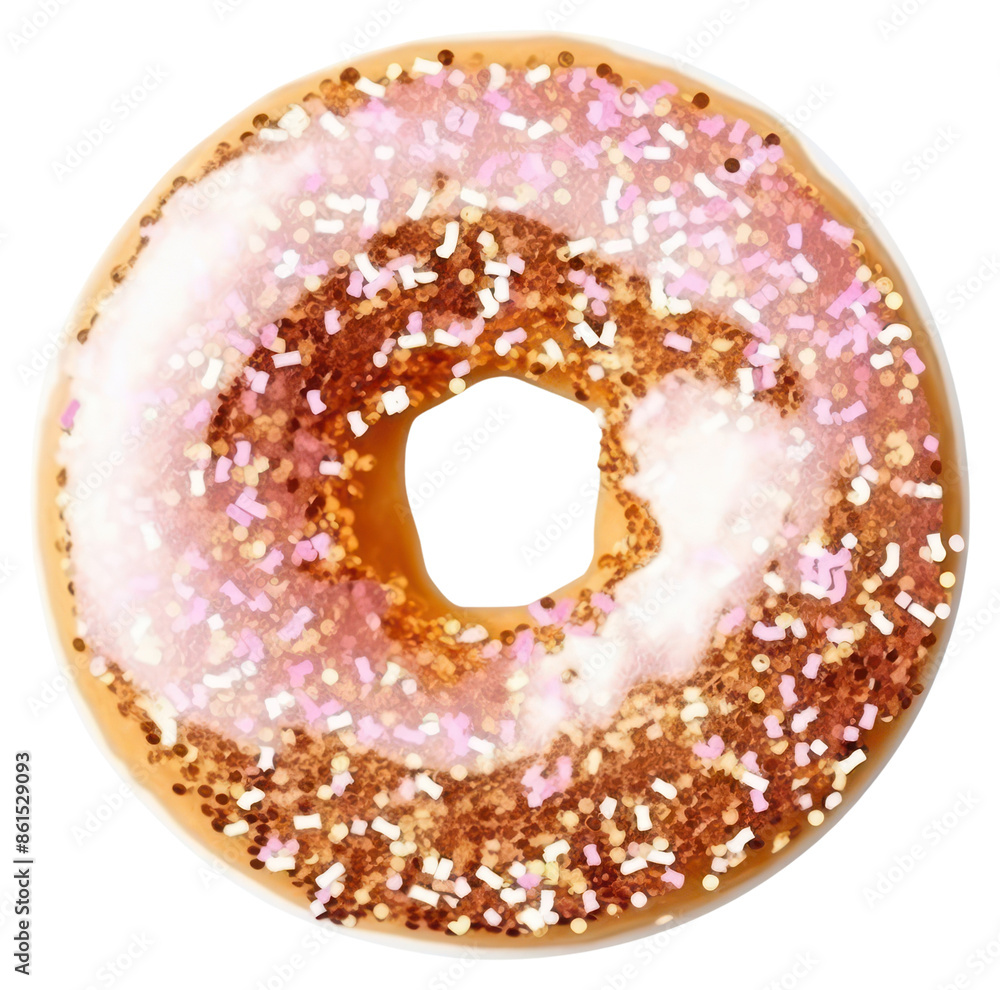 Wall mural PNG Donut bagel shape food.