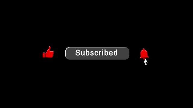 Like, Comment, Share and Subscribe. Button Icon for Channel Subscription Animation of a like, subscribe and notification for youtube channel Overlay
