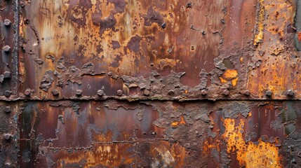Detailed shot of corroded steel with a rusty texture, ideal for conveying the rugged charm of industrial environments.